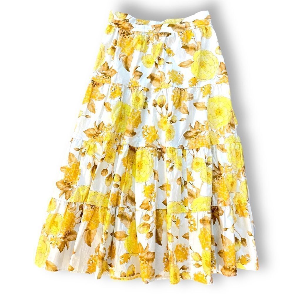 BA&SH Yellow Floral Print Maxi-Skirt & Top Set |Size: Medium| | US6| - Picture 5 of 15